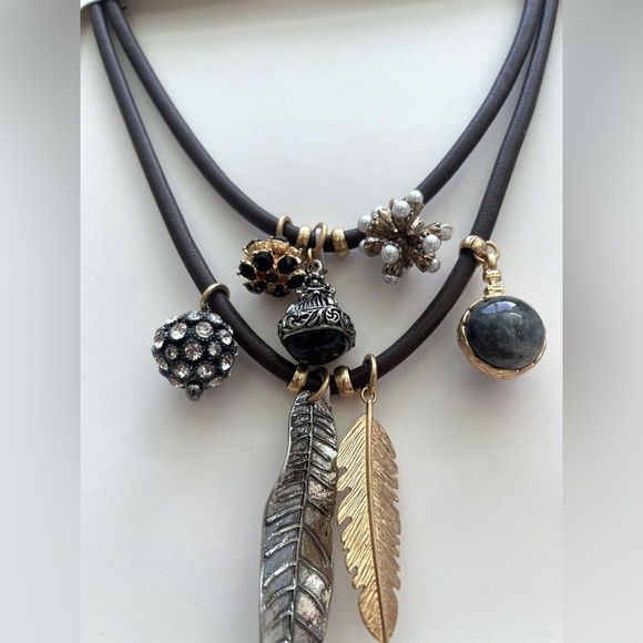 NWT. Zara Pack of two Cord Necklaces  with Charms. - Picture 2 of 7